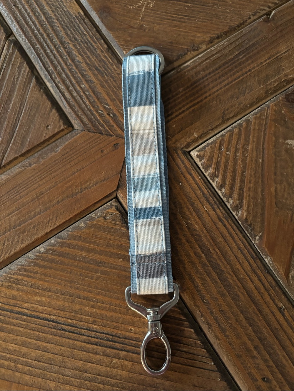 thirty-one Blue and White Striped Key Fob Wristlet